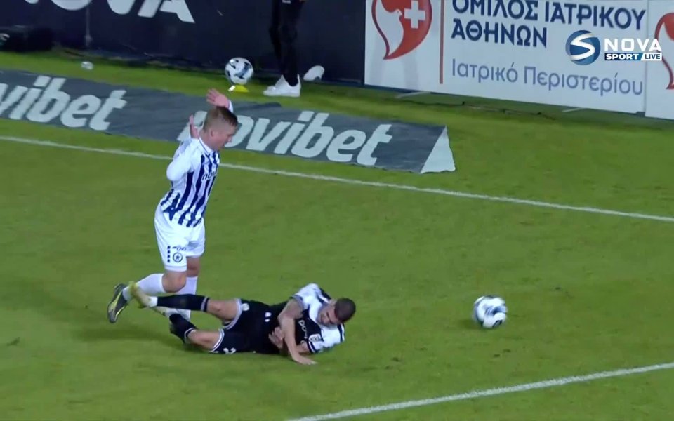 Не уважиха претенции за дузпа на ПАОК, Десподов получи картон за симулация (видео)