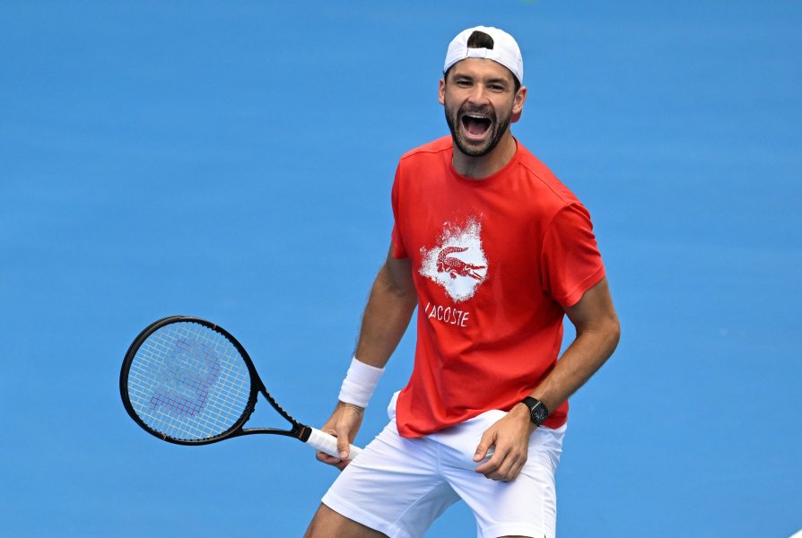 Тренировка на Григор Димитров в Бризбън1