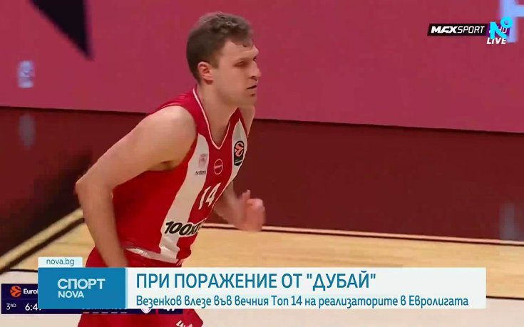 Александър Везенков с нов рекорд в Евролигата