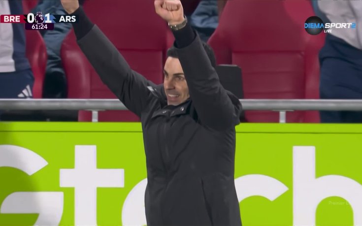 Мадуеке откри резултата в полза на Арсенал срещу Брентфорд (видео)