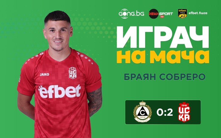 Браян Собреро над всички на Славия – ЦСКА 1948