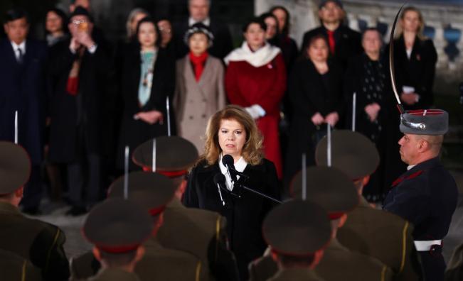 За първи път жена президент прие почетния строй на 3 март