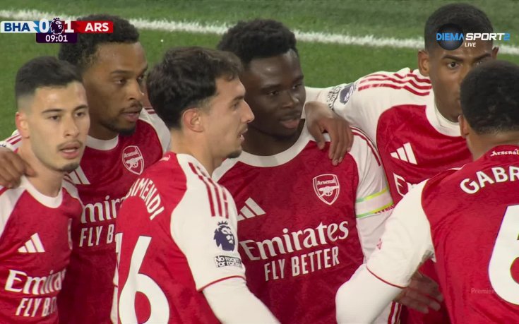 Брайтън - Арсенал 0:1 /първо полувреме/