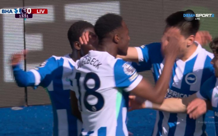 Брайтън & Хоув Албиън – Ливърпул 1:1 /първо полувреме/