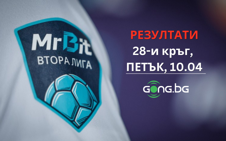 НА ЖИВО: Резултати и голмайстори от 28-ия кръг на Mr Bit Втора лига