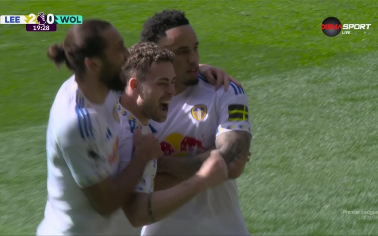 Лийдс със светкавичен втори гол срещу Уулвс