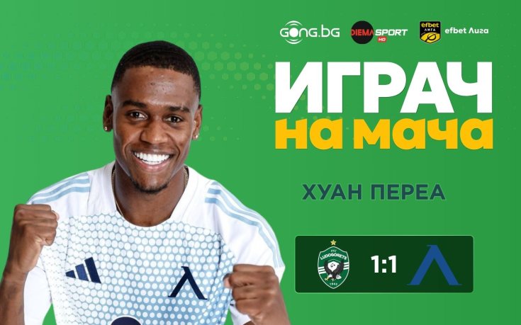 Хуан Переа грабна приза за Играч на мача Лудогорец - Левски