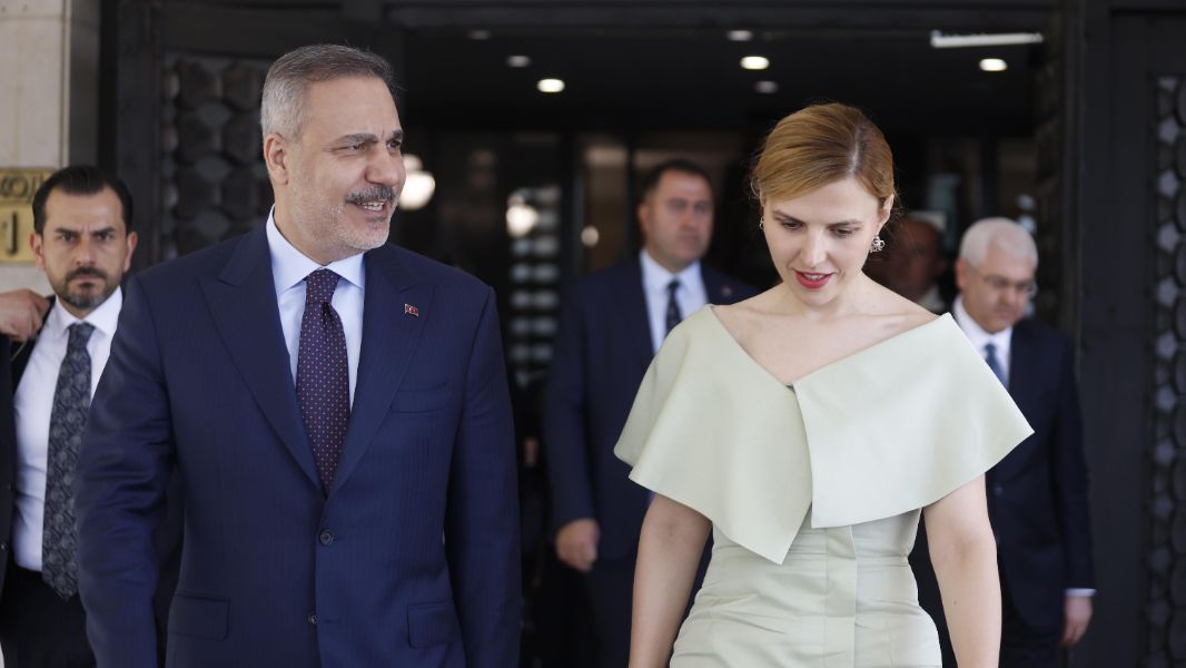 <p>Визията на Велислава Петрова на срещата с Хакан Фидан.</p>
