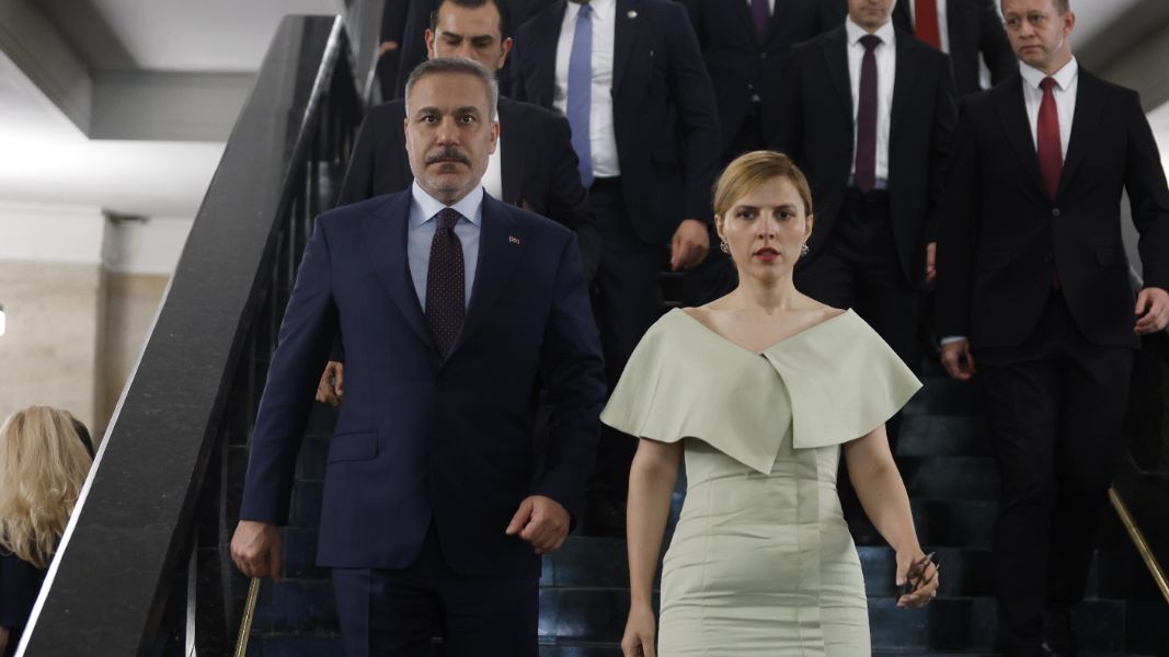<p>Визията на Велислава Петрова на срещата с Хакан Фидан.</p>