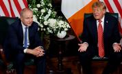 Премиерът на Ирлансия Мишел Мартин и президентът на САЩ Доналд Тръмп