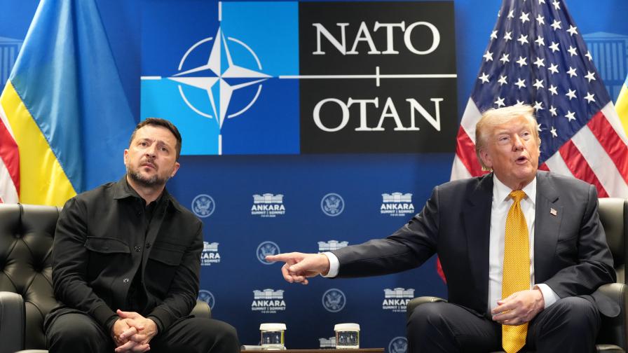 Президентът на Украйна Володимир Зеленски и президентът на САЩ Доналд Тръмп по време на срещата им в Анкара през юли