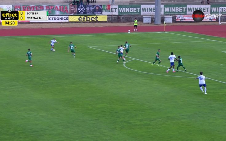 Ботев Враца - Спартак Варна 0:0 /първо полувреме/