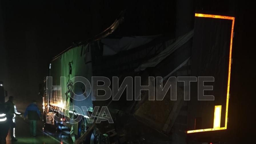 Катастрофа между два тира на пътя Велико Търново – Русе