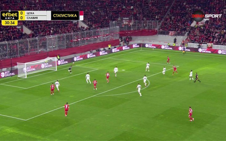 ЦСКА - Славия 0:0 /първо полувреме/
