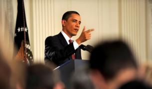 Президентът Обама говори на пресконференция в Белия дом