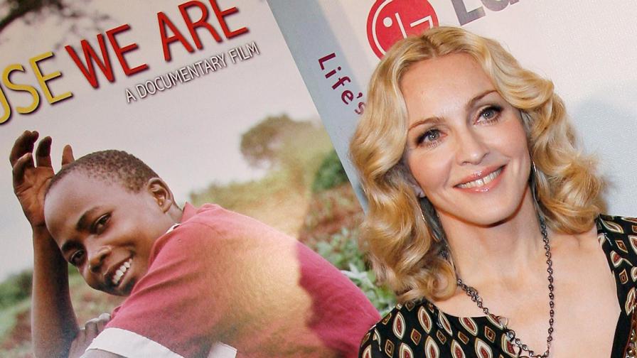 Мадона на представянето на своя документален филм за Малави