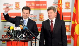 Премиерът Никола Георгиевски и новият президент Георге Иванов