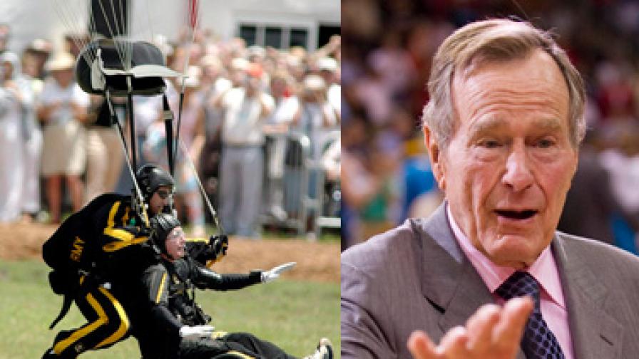 Буш-старши скочи с парашут на 85-ия си рожден ден