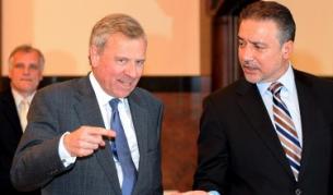 Генералният секретар на НАТО Яп де Хоп Схефер и президентът на Македония Бранко Цървенковски