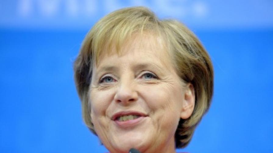 Канцлерът Ангела Меркел след изборната победа