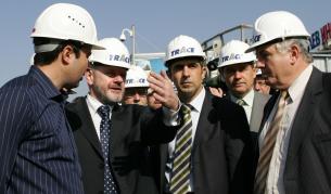 Павел Самецки, еврокомисар по регионална политика (вторият отляво) видя как върви строителството на втория лъч на софийското метро.