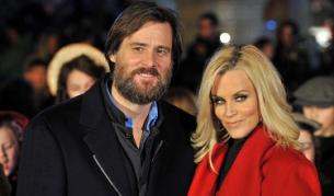 Джим Кери и Джени Макарти на премиерата на филма "Коледна песен" в Лондон през ноември 2009 г.