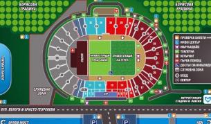 Карти с информация за пропускателния режим ще има в четирите посоки на подстъп към стадиона