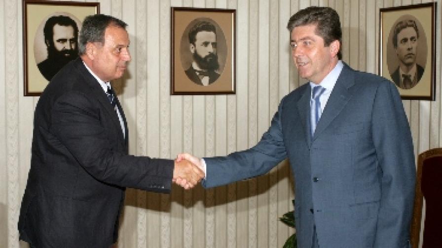 Президентът Георги Първанов и председателят на БСК Божидар Данев