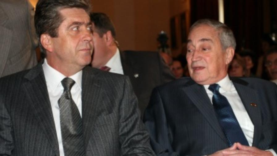 Президентът Георги Първанов и председателят на БАН акад. Никола Съботинов