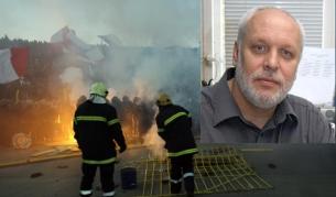 Снимка от последните футболни безредици в София и авторът - Пламен Димитров