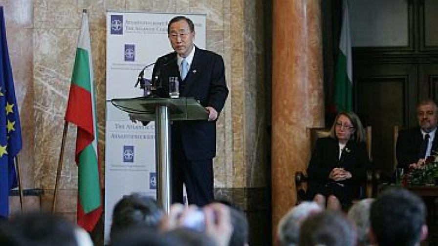 Генералният секретар на ООН Бан Ки-мун изнесе лекция по покана на студентския дипломатически клуб към СУ "Св. Климент Охридски"