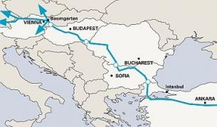 Маршрутът на газопровода Набуко