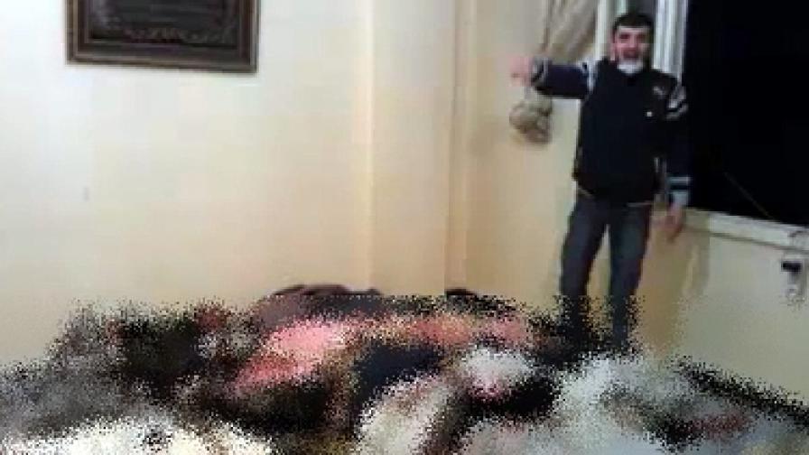 Кадър от видео, което според опозицията показва телата на убитите