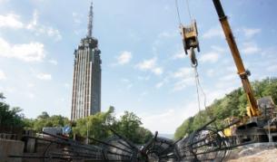 Новото кръстовище при телевизионната кула - през ноември