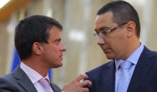 Френският вътрешен министър Манюел Валс и румънският премиер Виктор Понта