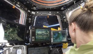 Кадър от борда на МКС